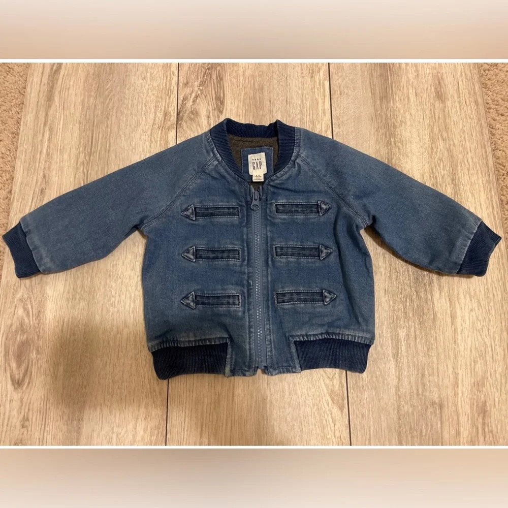 Gap 6-12 Months Denim Zip Up Jacket